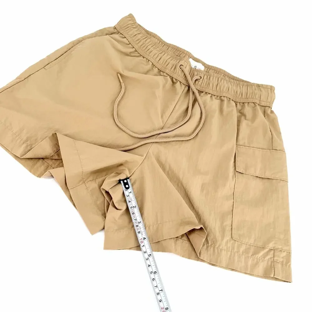 Lou & Grey Khaki Nylon Cargo Shorts Small Quick Dry Hiking Travel Utility